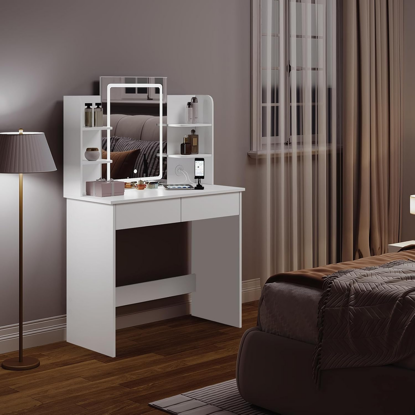 Vanity Dressing Table with LED Mirror