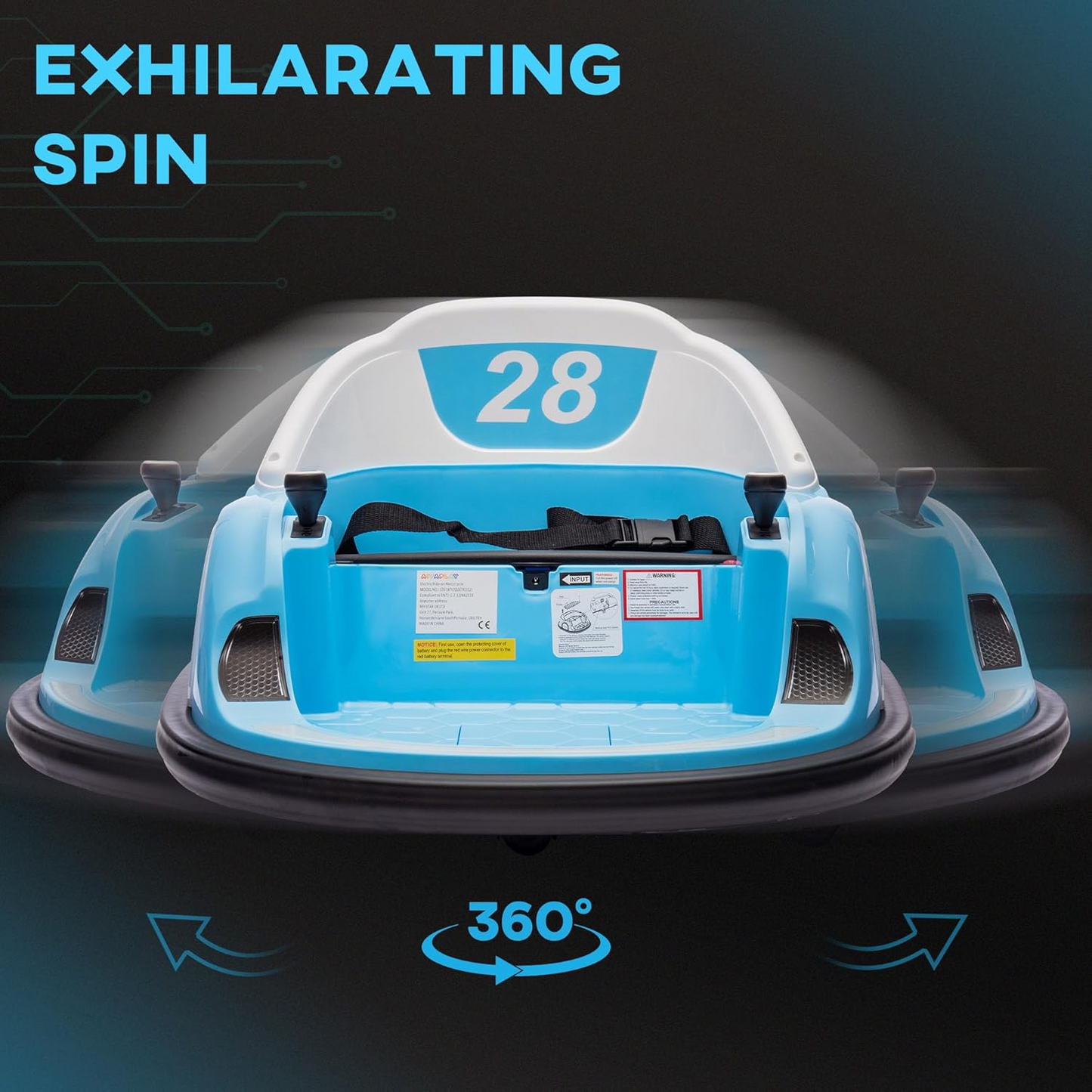 360 Degrees Rotation 12V Kids Bumper Car with Remote Control