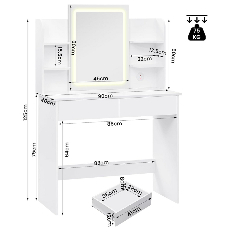 Vanity Dressing Table with LED Mirror