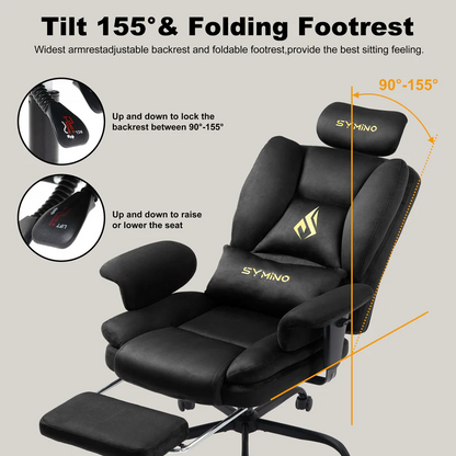 Ergonomic Gaming Chair with Footrest