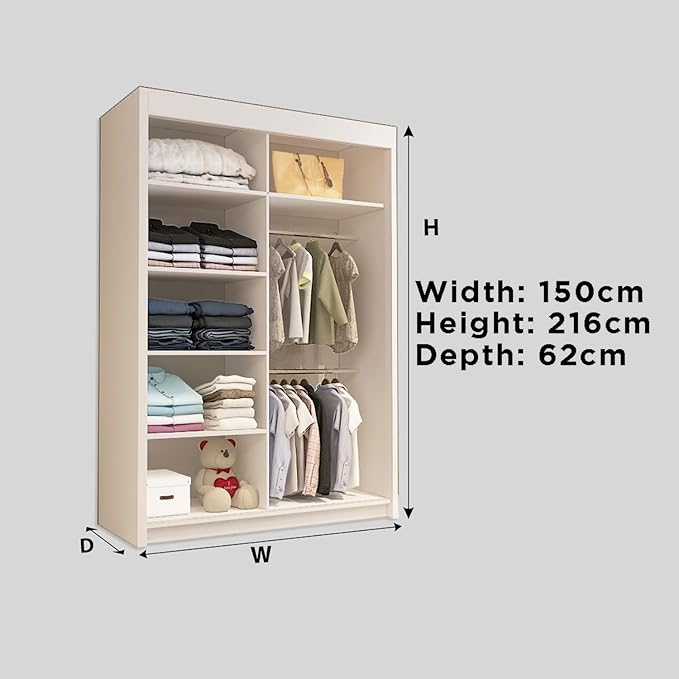 LISBON Modern 2 & 3 Mirror Sliding Door Wardrobe