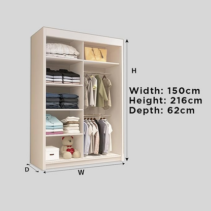 LISBON Modern 2 & 3 Mirror Sliding Door Wardrobe