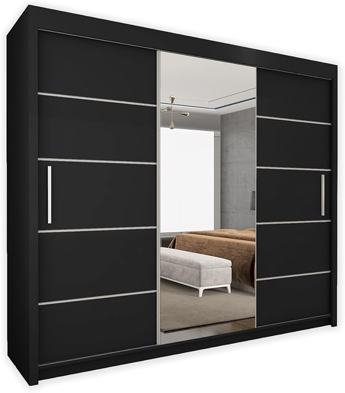 LISBON Modern 2 & 3 Mirror Sliding Door Wardrobe