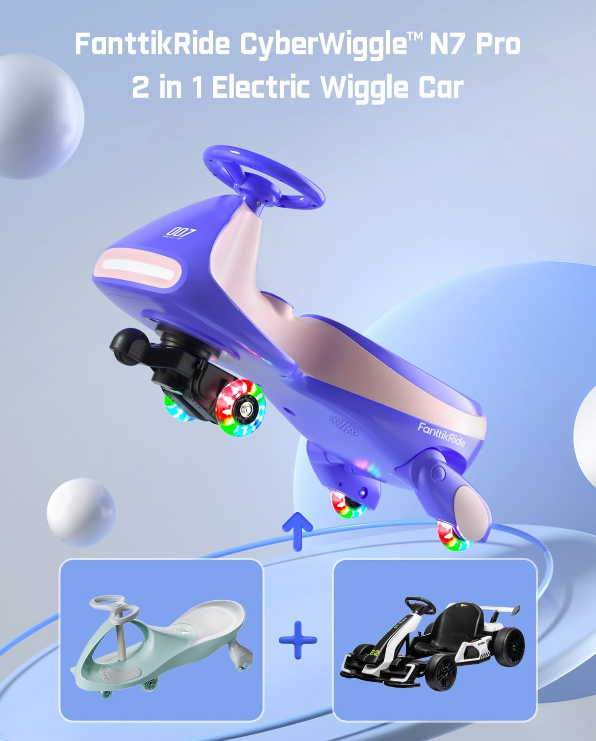 N7 Pro Electric 2 in 1 Wiggle Car
