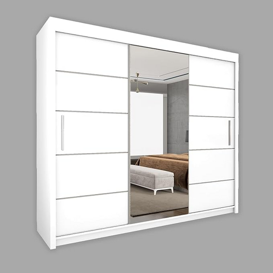 LISBON Modern 2 & 3 Mirror Sliding Door Wardrobe