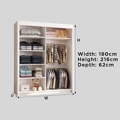 LISBON Modern 2 & 3 Mirror Sliding Door Wardrobe