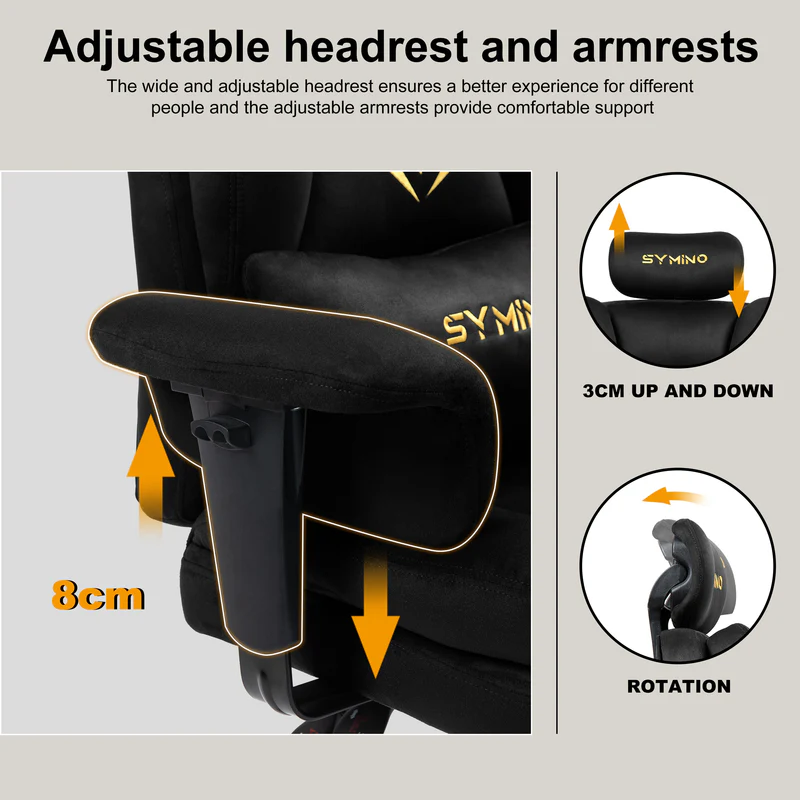 Ergonomic Gaming Chair with Footrest