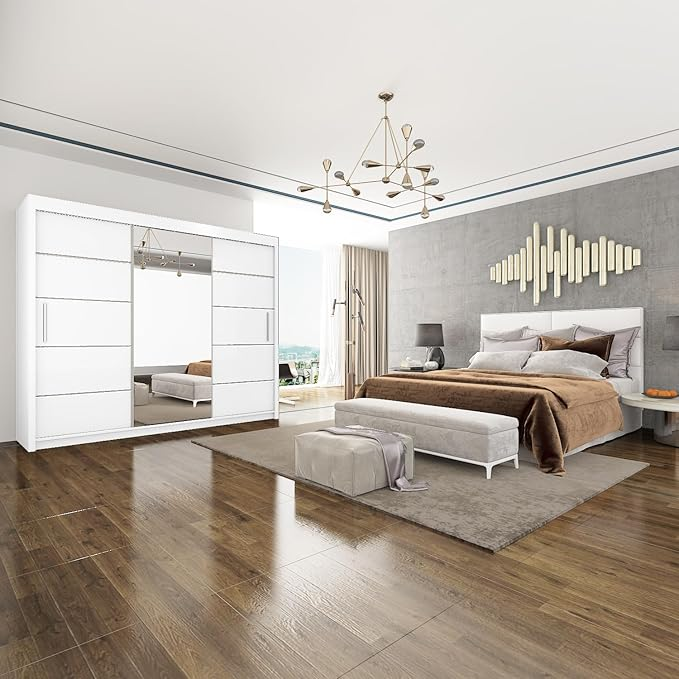 LISBON Modern 2 & 3 Mirror Sliding Door Wardrobe