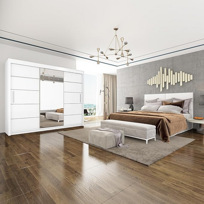 LISBON Modern 2 & 3 Mirror Sliding Door Wardrobe