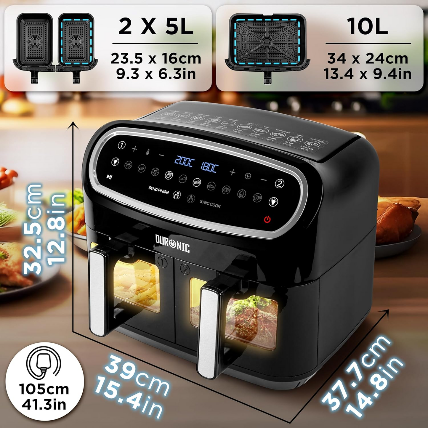 XXL Digital Air Fryer – 10L Family Size