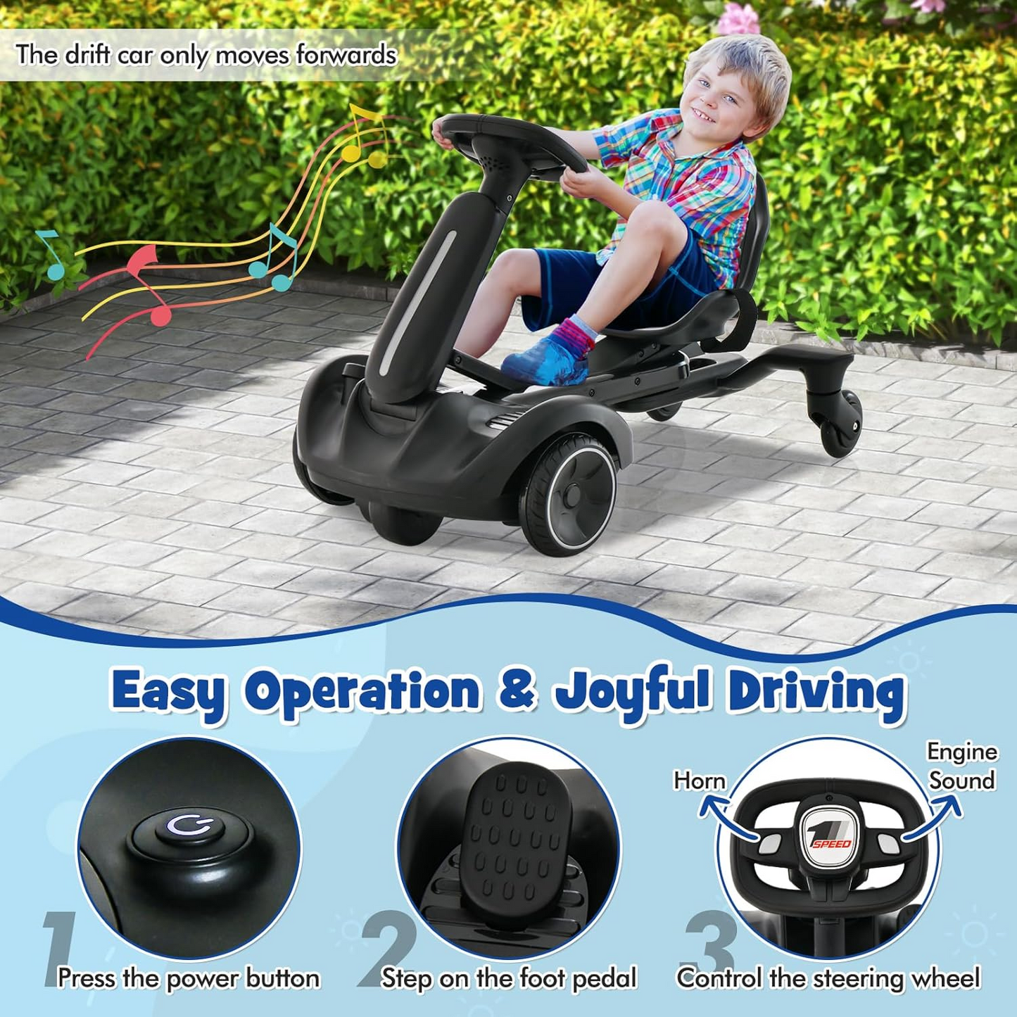 Kids Electric Drift Car with 360° Spin
