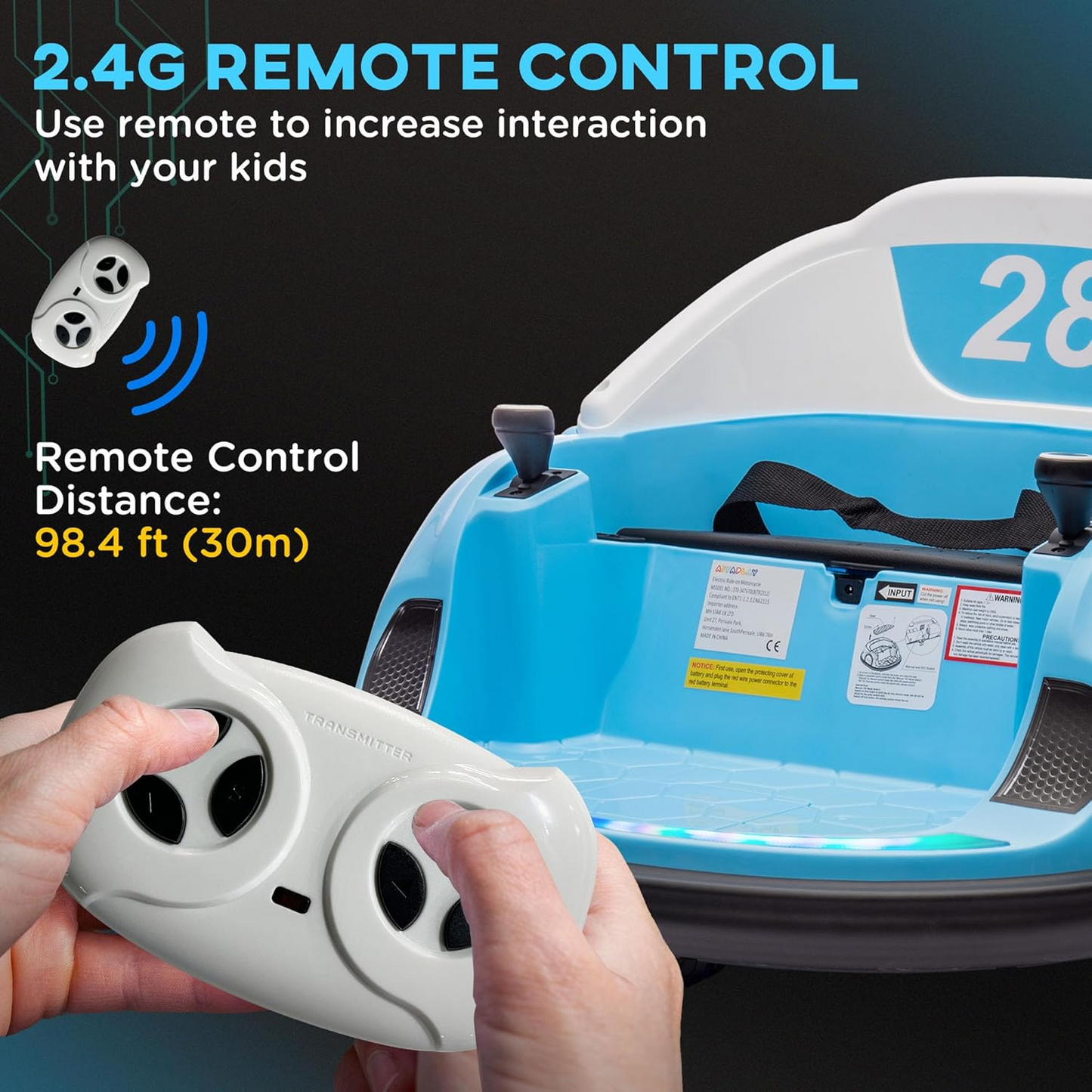 360 Degrees Rotation 12V Kids Bumper Car with Remote Control