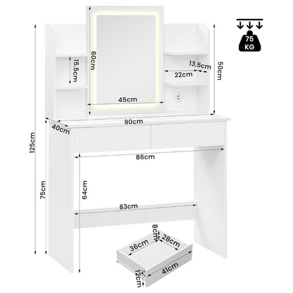 Vanity Dressing Table with LED Mirror